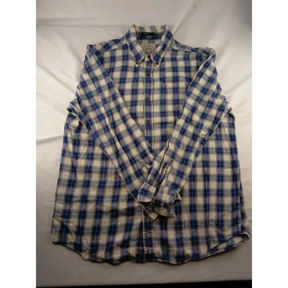 St. Johns Bay Flannel Shirt Men's Plaid Long Sleeve Button Down Top Size Large